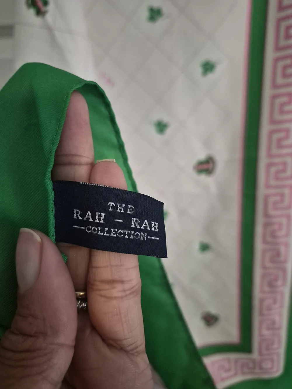 Alpha Kappa Alpha AKA Scarf Ivy Pink Green The Rah Rah Collection 34